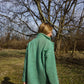 Portuguese Wool Pieper Coat in Green and Cream Check Made to Order