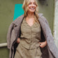 Portuguese Wool Polly Coat in Heathered Brown and Cream Herringbone Made to Order