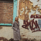 Portuguese Wool Polly Coat in Heathered Brown and Cream Herringbone Made to Order