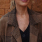 Portuguese Wool Polly Coat in Brown and Black Plaid Made to Order