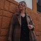 Portuguese Wool Polly Coat in Brown and Black Plaid Made to Order