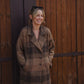 Portuguese Wool Polly Coat in Brown and Black Plaid Made to Order