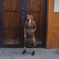 Portuguese Wool Polly Coat in Brown and Black Plaid Made to Order