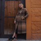 Portuguese Wool Polly Coat in Brown and Black Plaid Made to Order