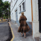 Portuguese Wool Polly Coat in Brown and Black Plaid Made to Order