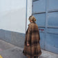 Portuguese Wool Polly Coat in Brown and Black Plaid Made to Order