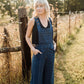 Dilsi Handwoven Cotton Overalls in Navy - M