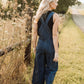 Dilsi Handwoven Cotton Overalls in Navy - M