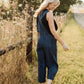 Dilsi Handwoven Cotton Overalls in Navy - M
