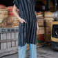 Paula Handwoven Cotton Tunic Dress in Dark Green Made to Order