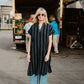 Paula Handwoven Cotton Tunic Dress in Dark Green Made to Order