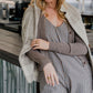 Portuguese Wool Pieper Coat in Cream and Brown Plaid Made to Order