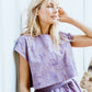 Claudia Skirt Set in Mauve Paint Print - L Shirt Left