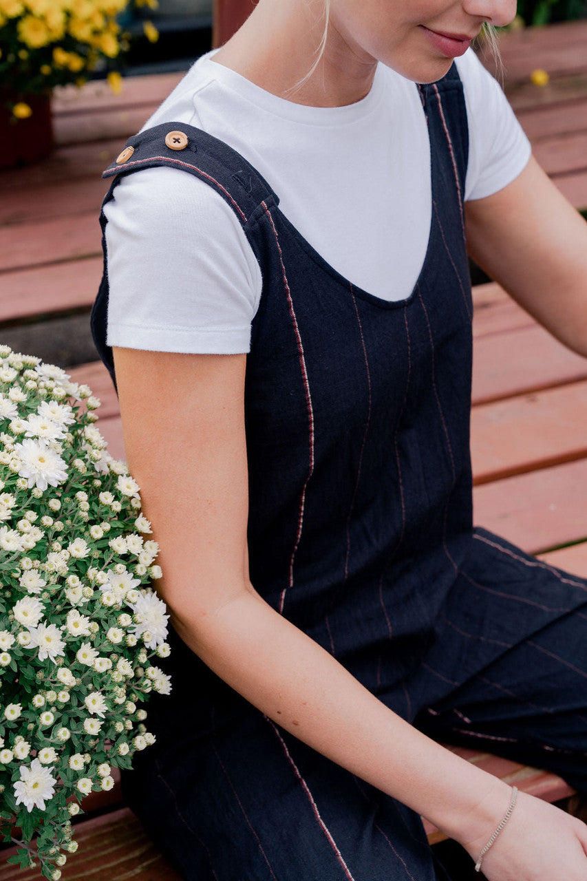 Charli Handwoven Cotton Jumper in Black Made to Order