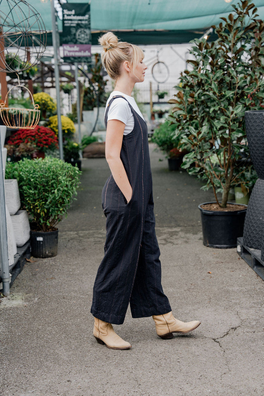 Charli Handwoven Cotton Jumper in Black Made to Order