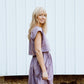 Claudia Skirt Set in Mauve Paint Print - L Shirt Left