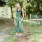 Dilsi Handwoven Cotton Overalls in Dark Green - S Left