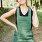 Dilsi Handwoven Cotton Overalls in Dark Green - S Left