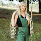 Dilsi Handwoven Cotton Overalls in Dark Green - S Left