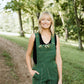 Dilsi Handwoven Cotton Overalls in Dark Green - S Left