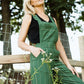 Dilsi Handwoven Cotton Overalls in Dark Green - S Left