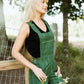 Dilsi Handwoven Cotton Overalls in Dark Green - S Left