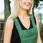 Dilsi Handwoven Cotton Overalls in Dark Green - S Left