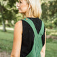 Dilsi Handwoven Cotton Overalls in Dark Green - S Left