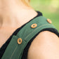 Dilsi Handwoven Cotton Overalls in Dark Green - S Left
