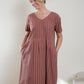 Eloise Handwoven Cotton Dress Sample in Brown Check Size S