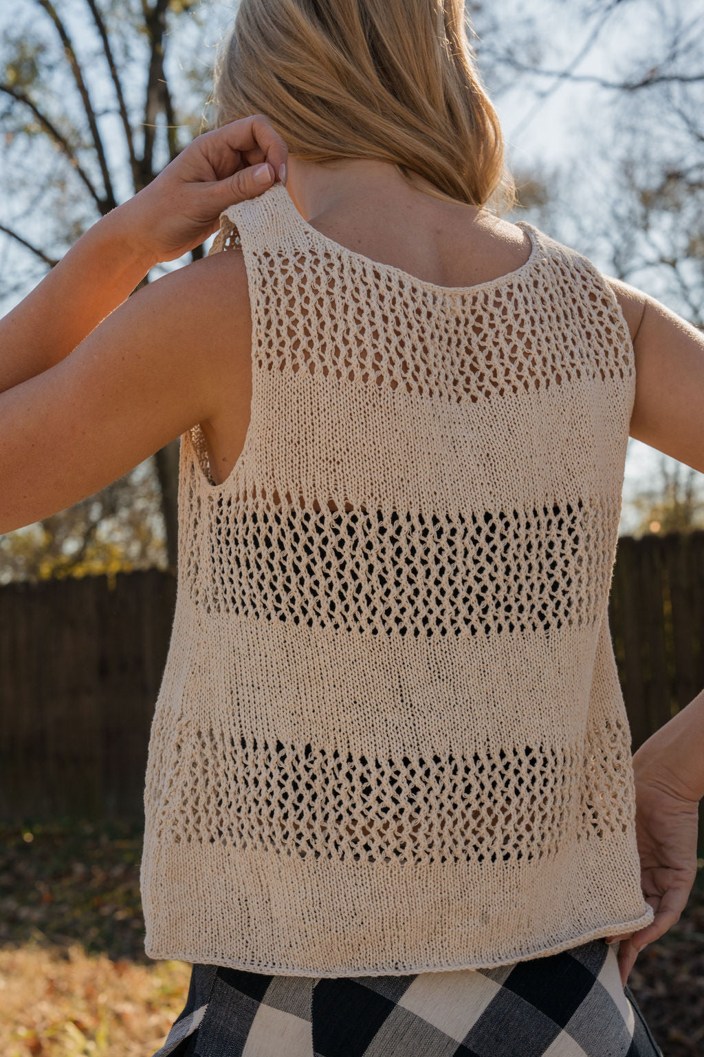 Lindy Hand Knit Cotton Lace Tank - Pre-Order 1/30