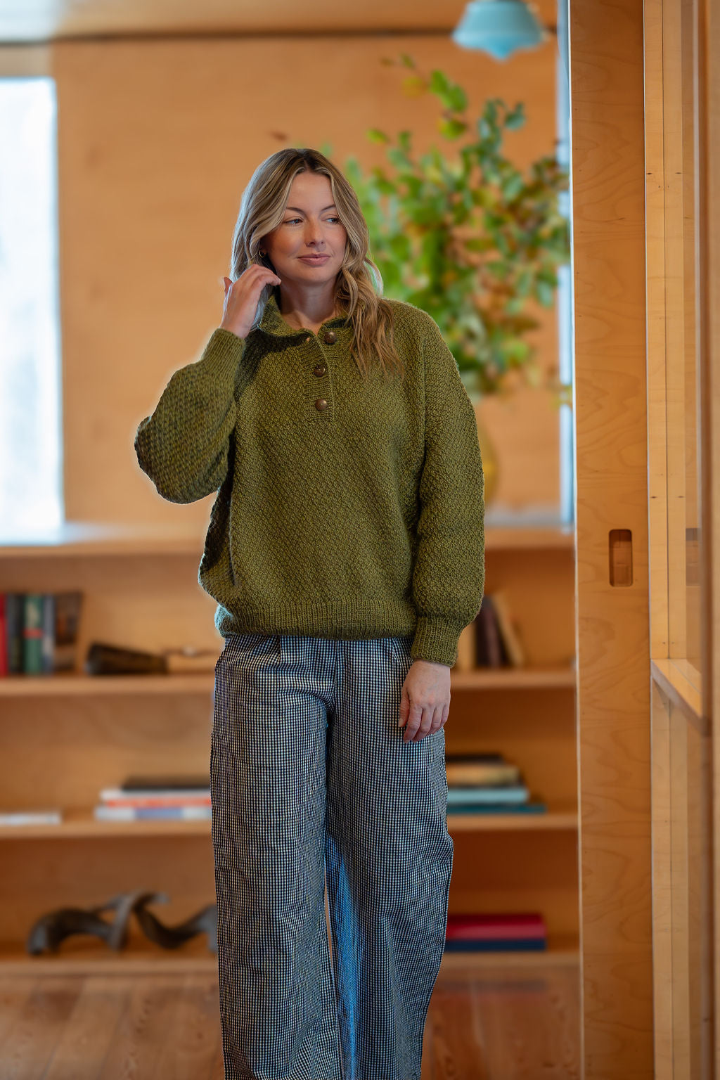 Handwoven Cotton Pants in Black and White Gingham Made to Order