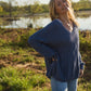 Chloe Textured V Knit Pullover in Periwinkle Made to Order
