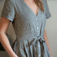 June Dress in Tiny Black and White Chambray Check