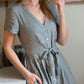 June Dress in Tiny Black and White Chambray Check
