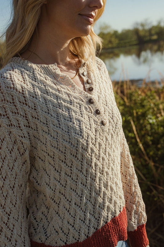 Denise Lace Cotton Sweater Made to Order