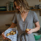 June Dress in Tiny Black and White Chambray Check