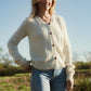 Alpaca Robbi Cardigan Sweater in Beige Made to Order
