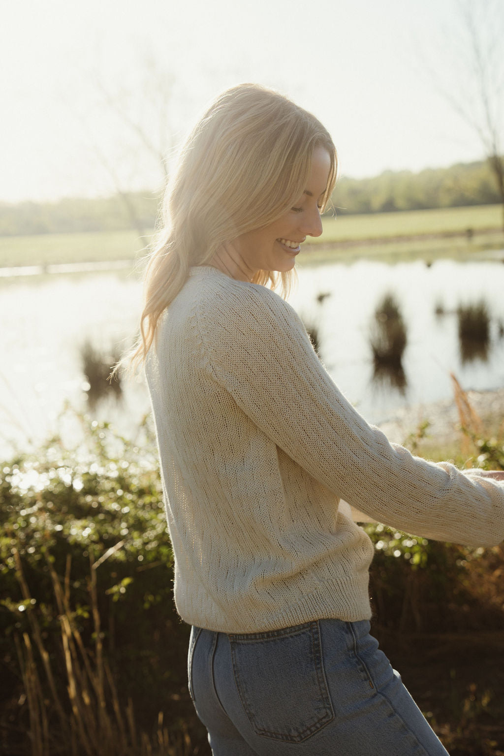 Alpaca Robbi Cardigan Sweater in Beige Made to Order