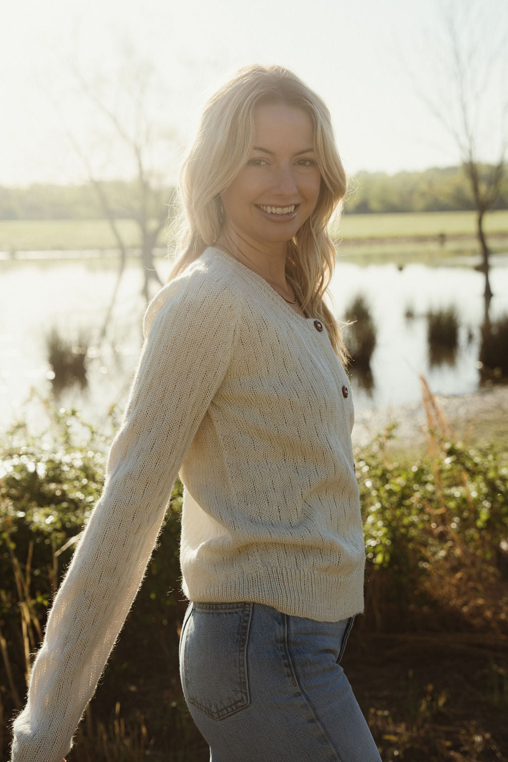 Alpaca Robbi Cardigan Sweater in Beige Made to Order