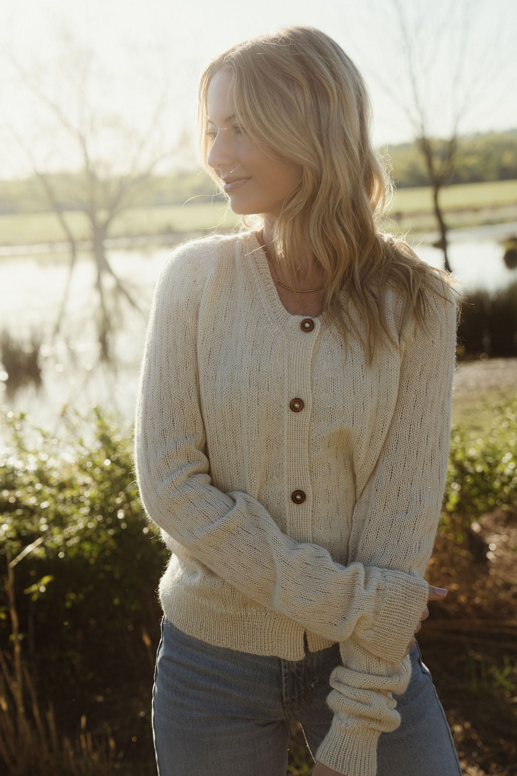 Alpaca Robbi Cardigan Sweater in Beige Made to Order