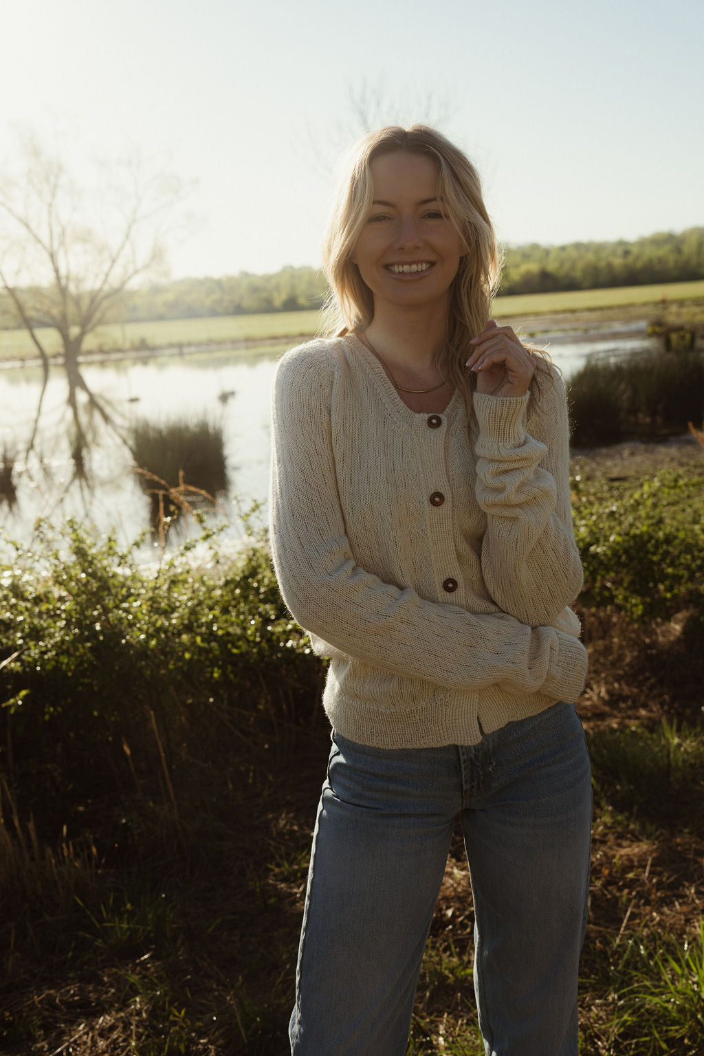 Alpaca Robbi Cardigan Sweater in Beige Made to Order