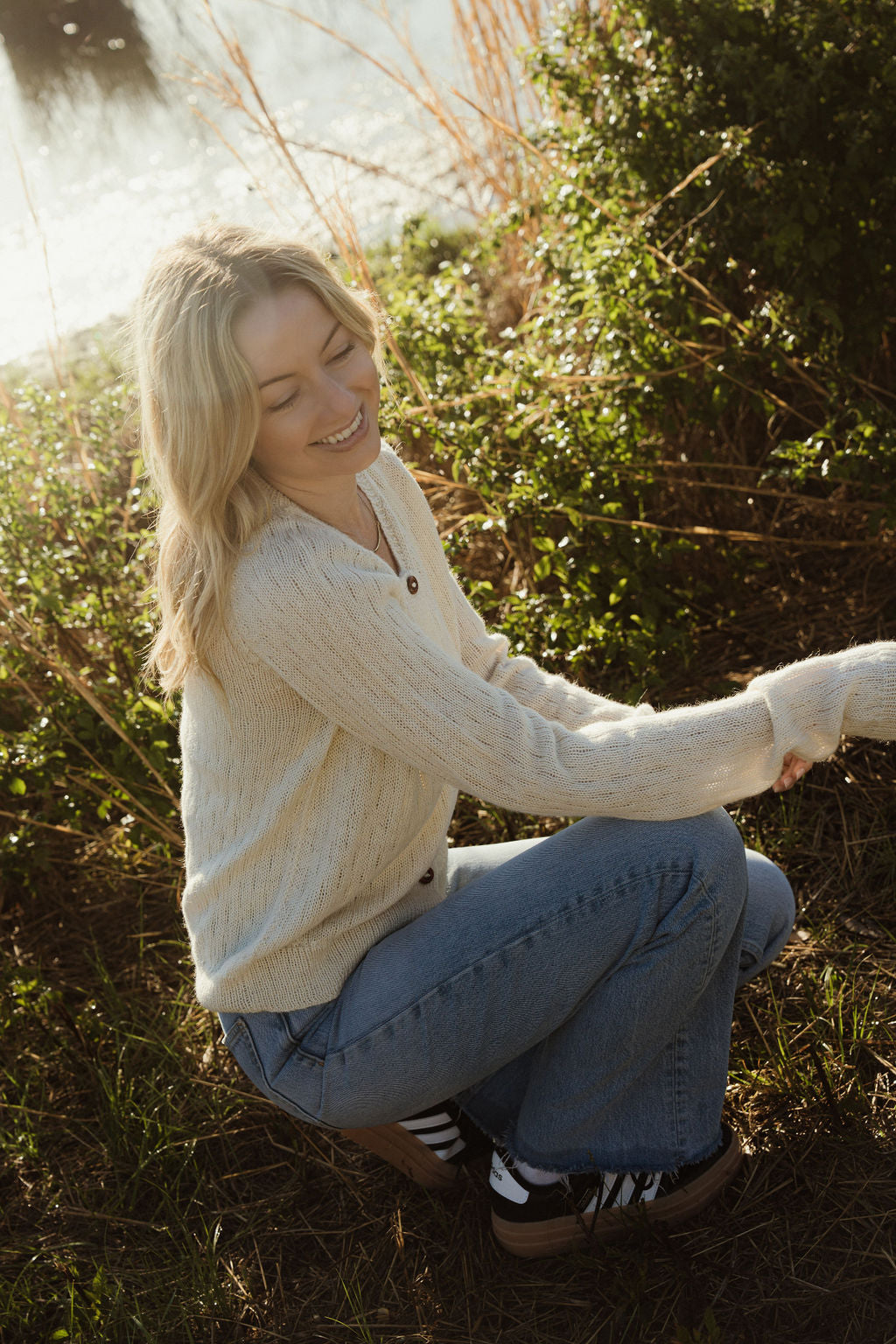 Alpaca Robbi Cardigan Sweater in Beige Made to Order