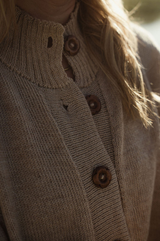 Alpaca Chrishell Cardigan in Beige Made to Order