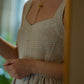 Mia Linen Dress in Cream Plaid Linen