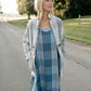 Portuguese Wool Pieper Coat in Cream and Brown Plaid - XL Left