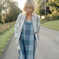 Portuguese Wool Pieper Coat in Cream and Brown Plaid - XL Left