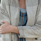 Portuguese Wool Pieper Coat in Cream and Brown Plaid - XL Left