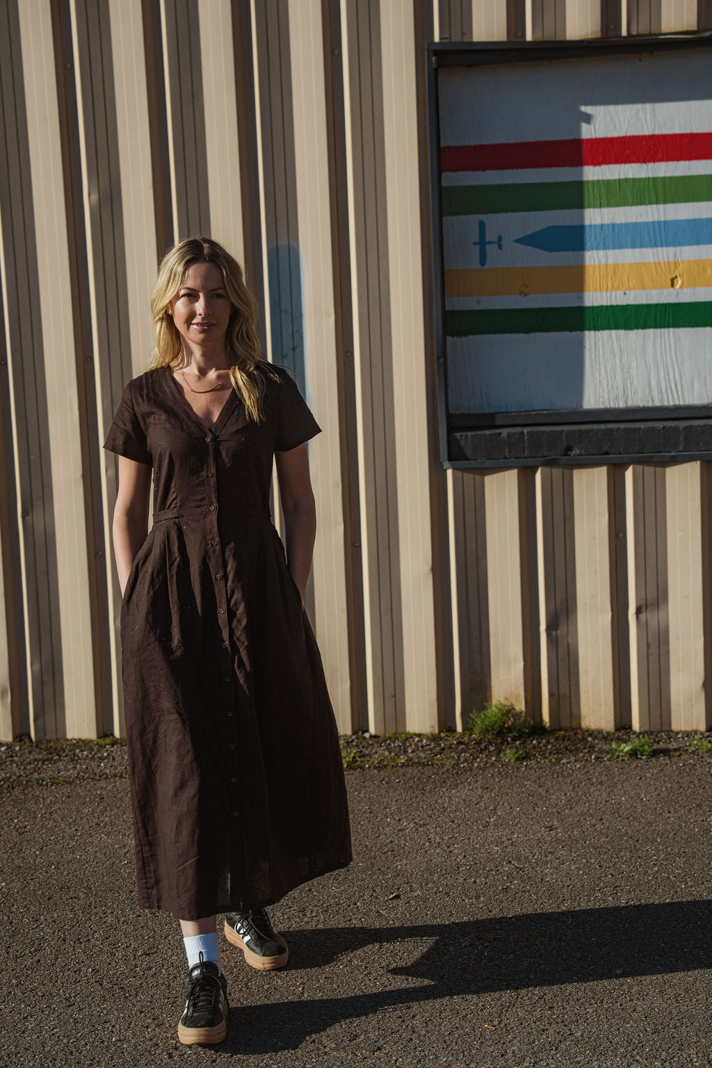 June Dress in Dark Brown - S Left