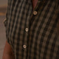 Paige Handwoven Cotton Relaxed Shirt Dress in Green Gingham